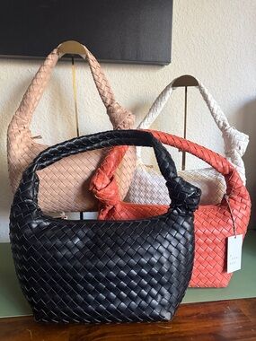 Black Woven Shoulder Bag